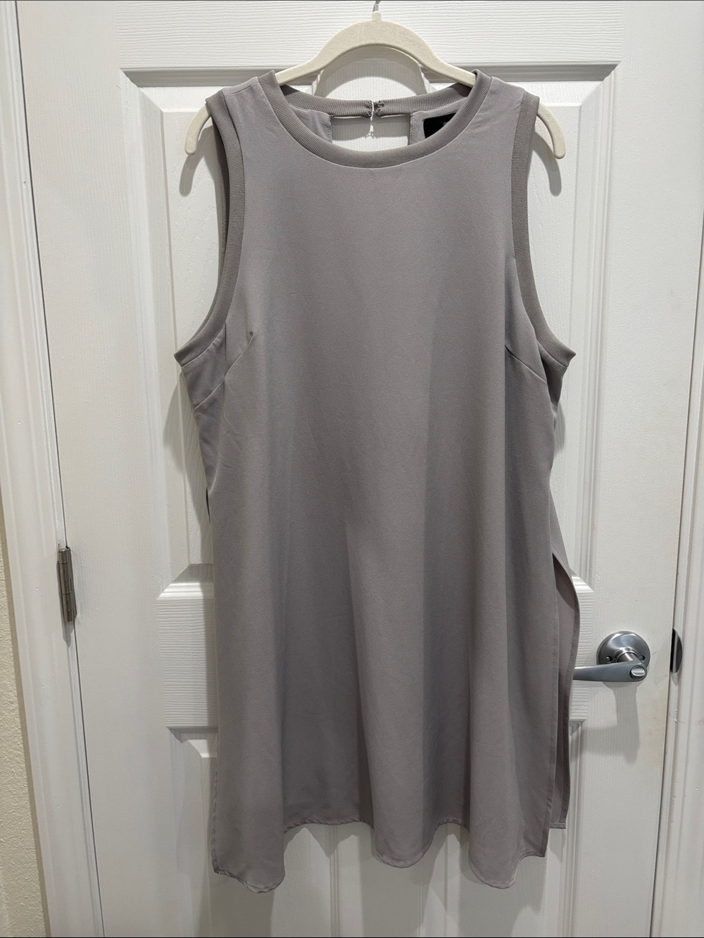 Massimo Shift Dress Sleeveless Gray XL Neutral Minimalist Party